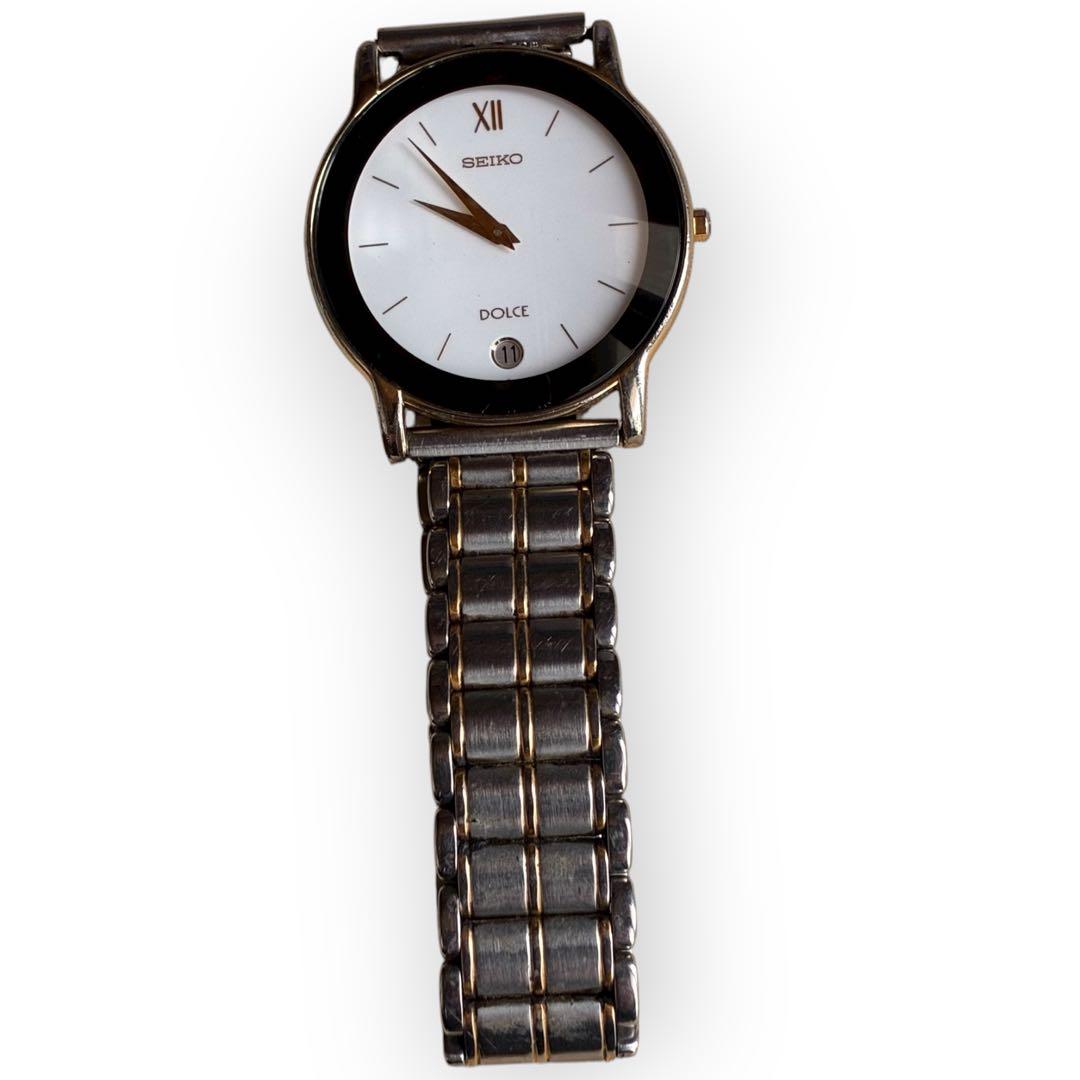 SEIKO DOLCE 8N46-6020 ゴールドシルバー 白文字盤 稼働品
