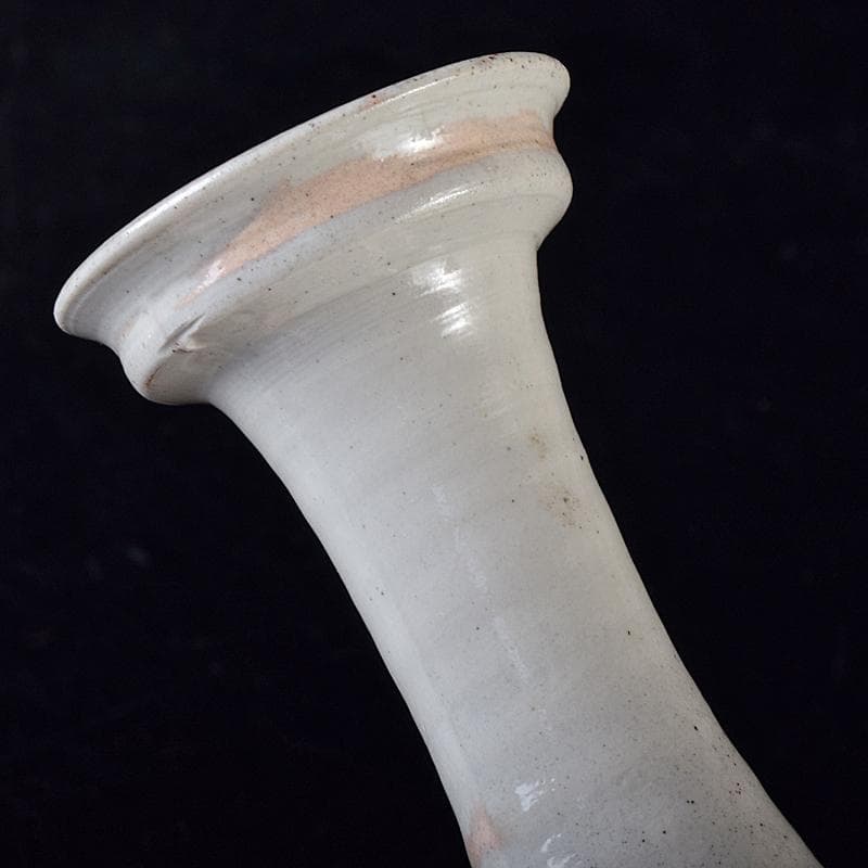 朝鮮美術　李朝　高麗白磁　染付　花文　碗口瓶　C　R8418