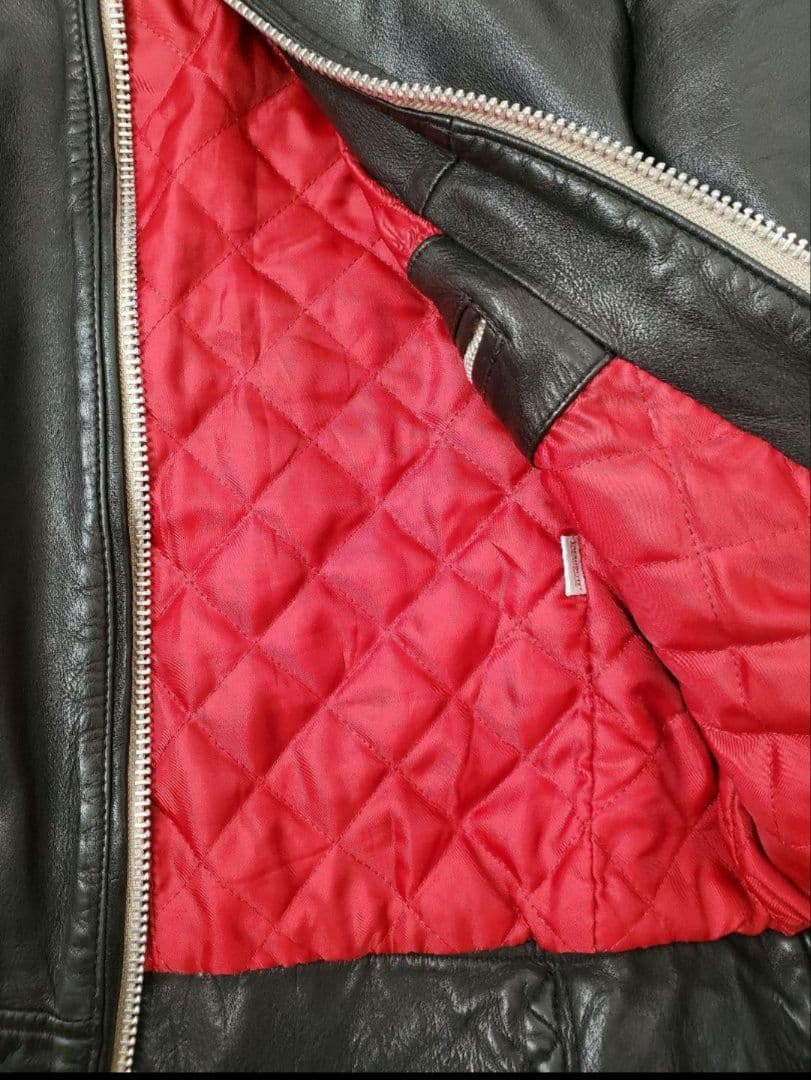 ⭐美品⭐ナノ・ユニバース　ラムレザー　シングルライダース　キルティング　中綿