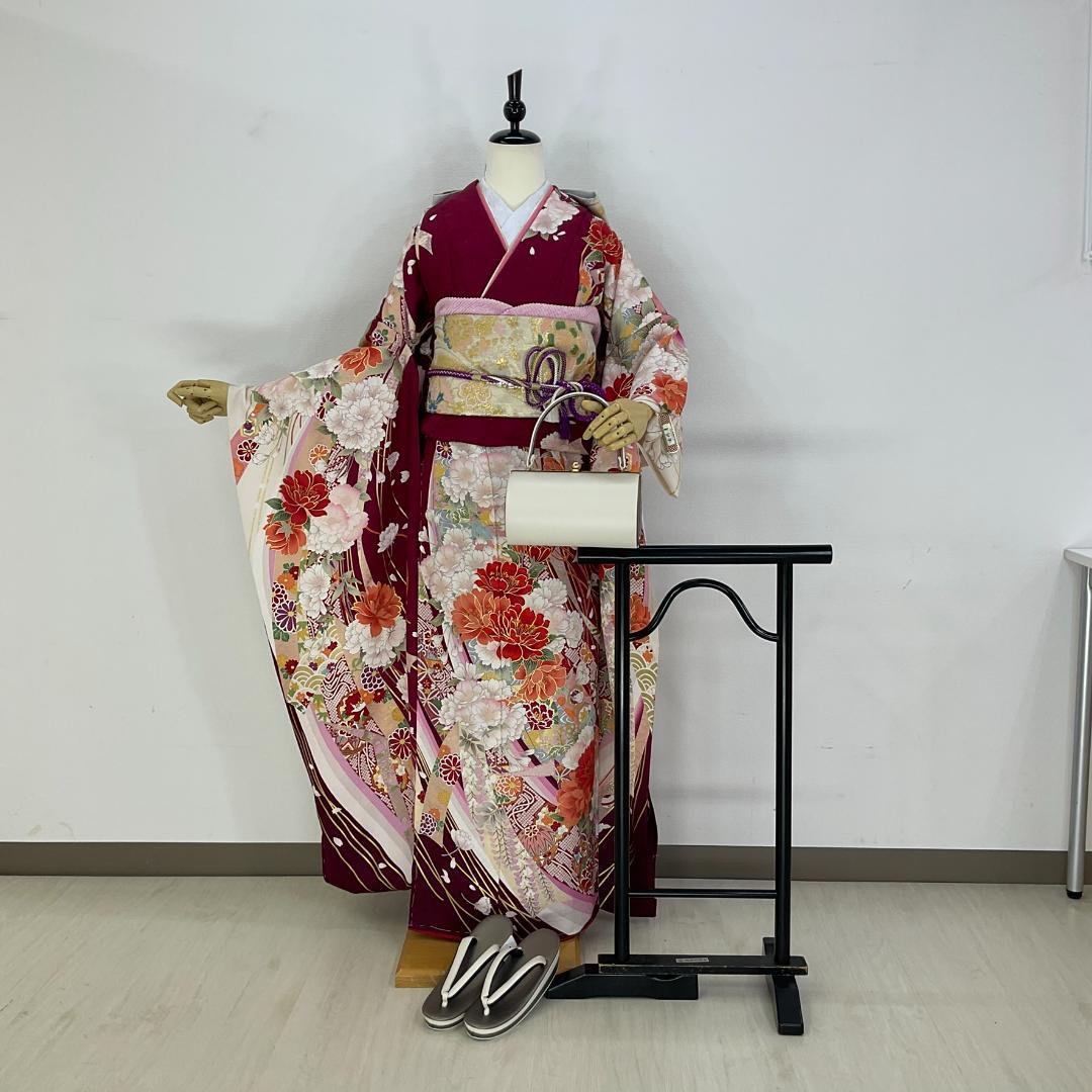 ししまる　正絹お振袖10点フルセット　お着付け小物セット　新品