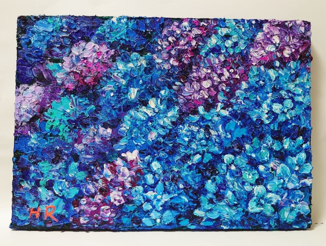 油絵 絵画【紫陽花畑】