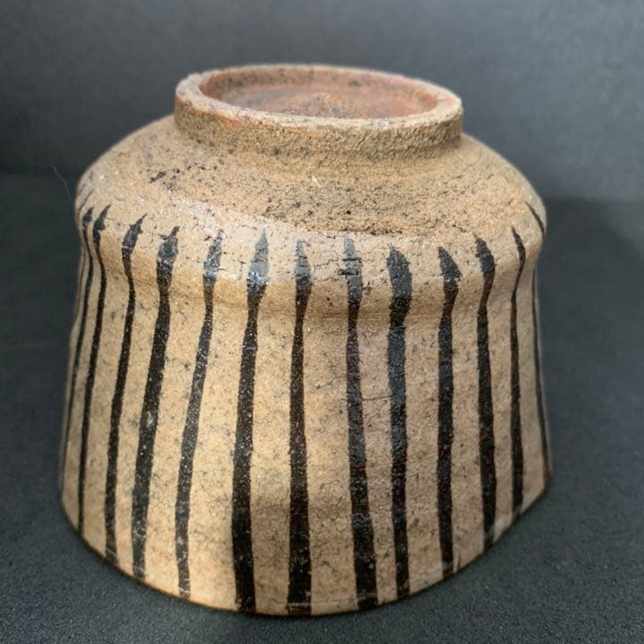 時代　絵唐津　橋文　桃形　茶碗　古唐津　茶道具　向付