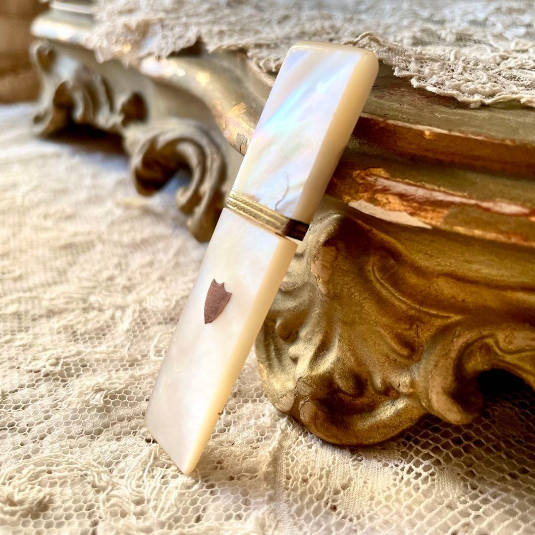 【希少】19世紀パレロワイヤルマザーオブパールニードルケースフランスアンティーク