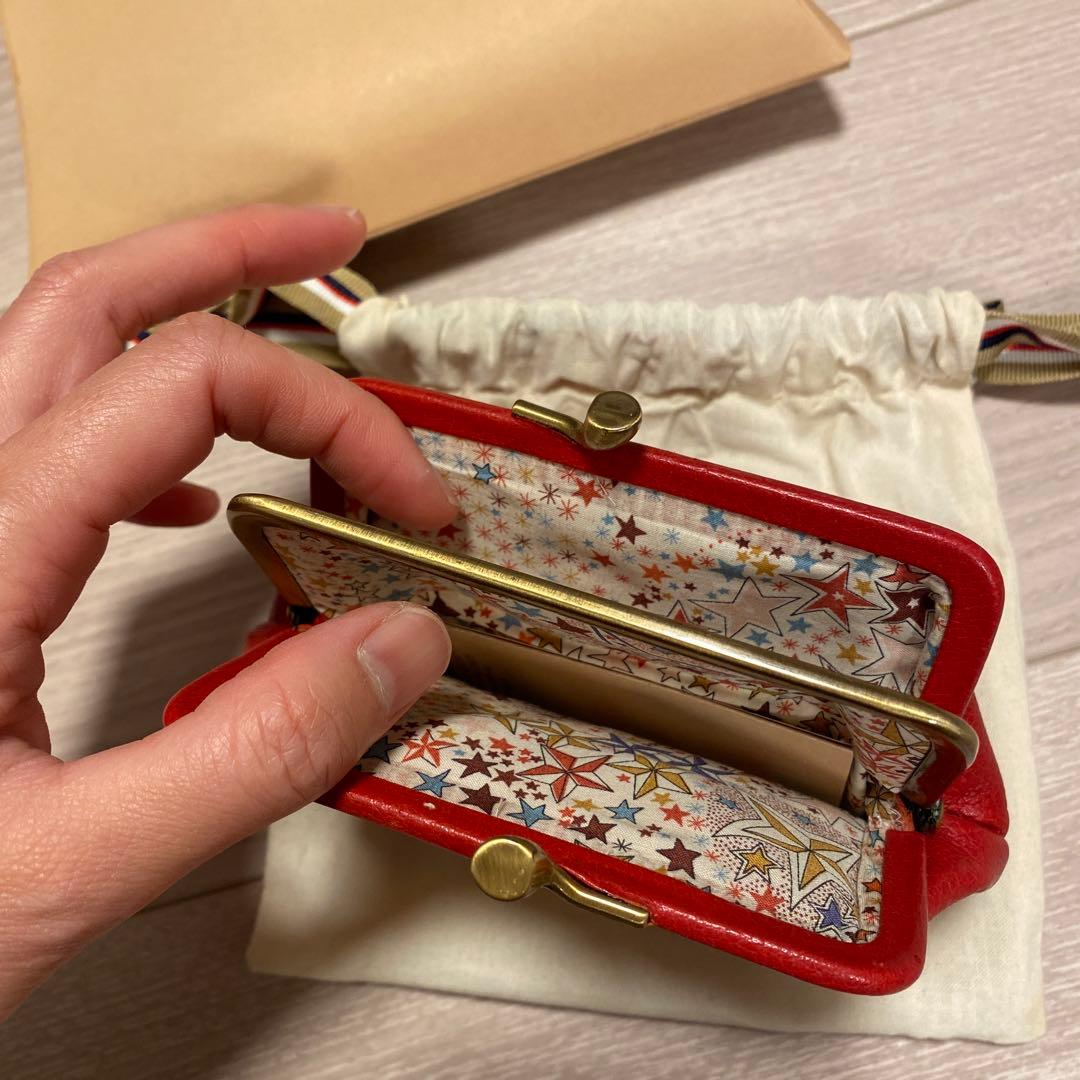 IL BISONTE レザー ケース レッド※オリジナル巾着、箱付き