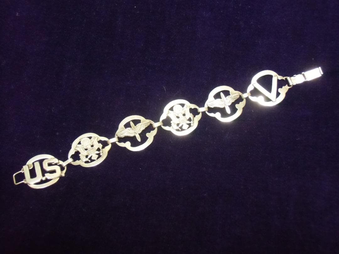 ★アメリカ軍＊陸軍＊航空隊＊銀のブレスレット（実物）