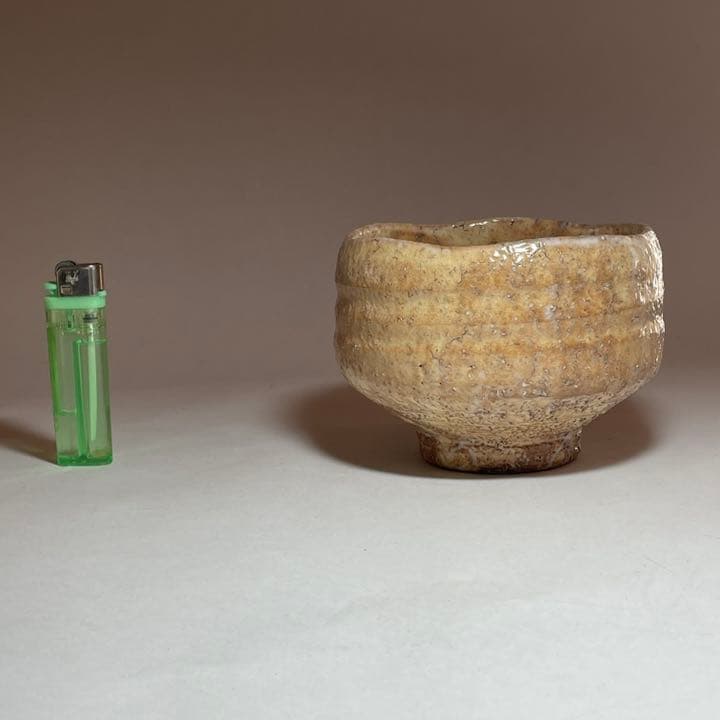 ◆萩焼茶碗 『小野光臣』作 椿秀窯 四方桟共箱 共布 陶歴付き 茶道具◆