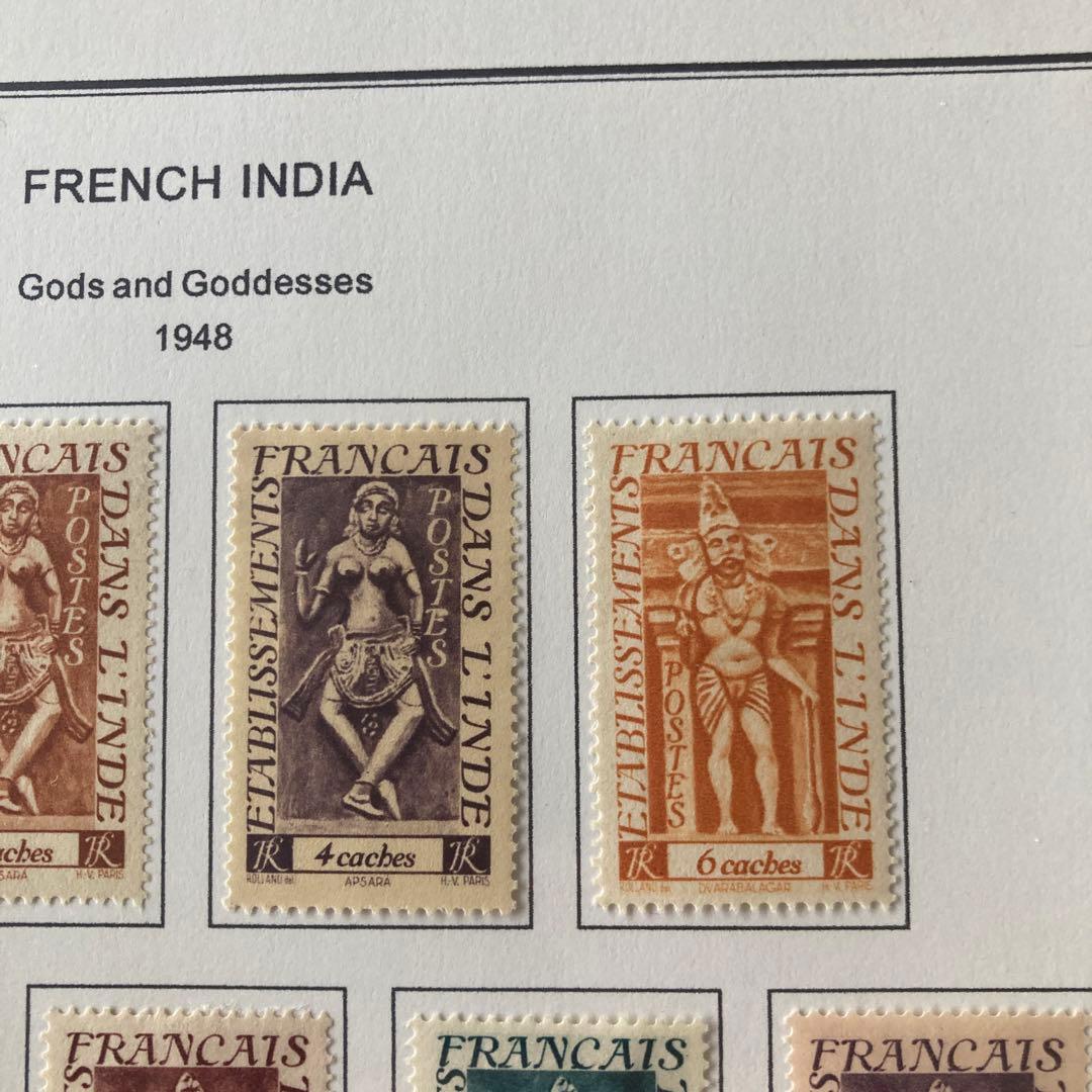 フランス領インド 1948 神話の神々 未使用18種フルセット
