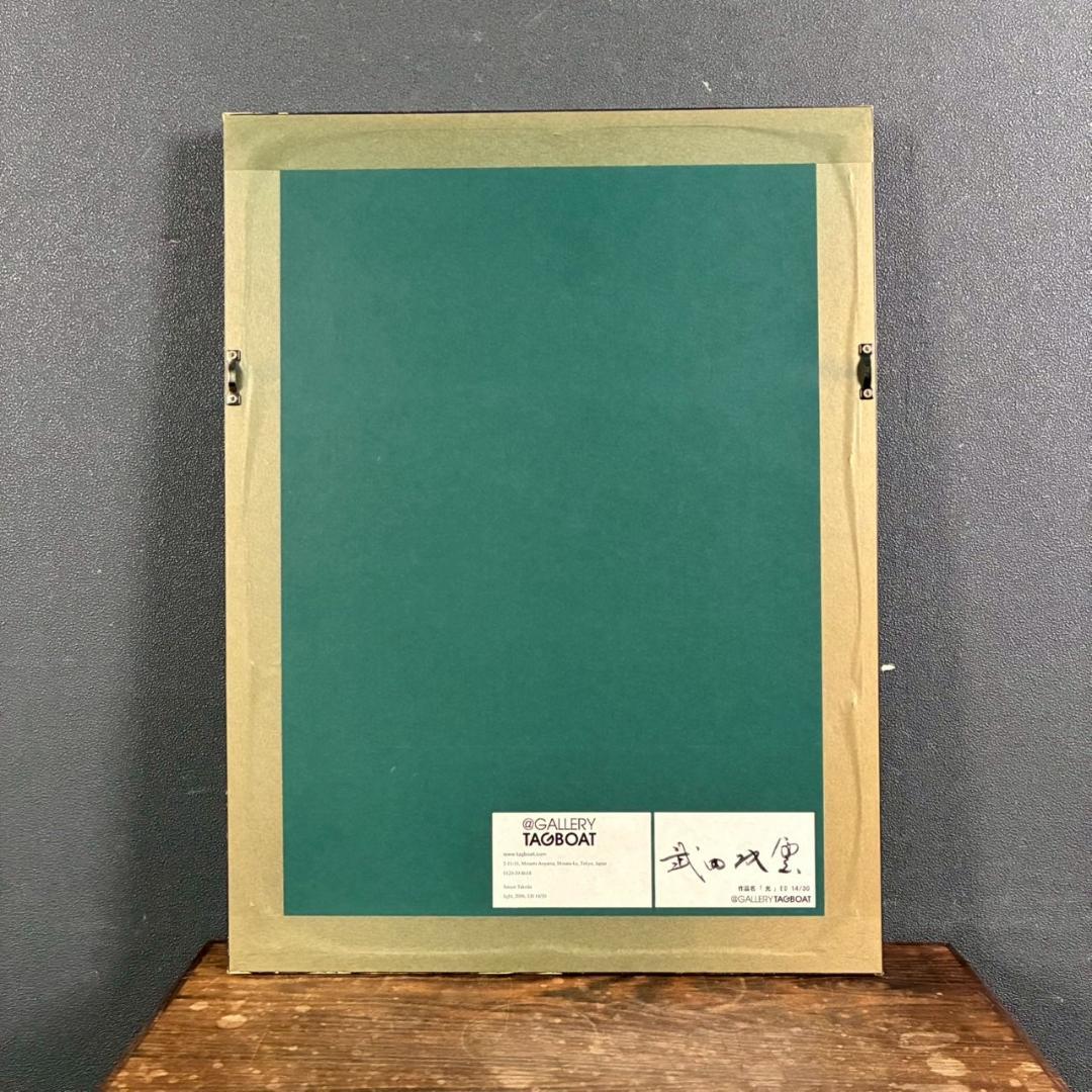 武田双雲「光」ピエゾグラフ 直筆サインシール有 限定30点 2006年 額縁入り