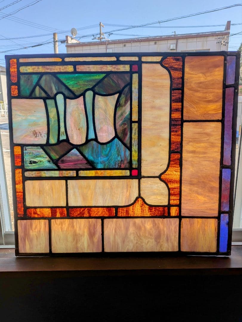 dajjan　希少大型　優しい光と共に　優美なビンテージ　ステンドグラス