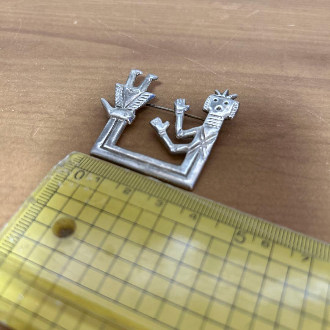 ヴィンテージ　ナバホ族　シルバー 　ピン ブローチ　ネイティブアメリカン