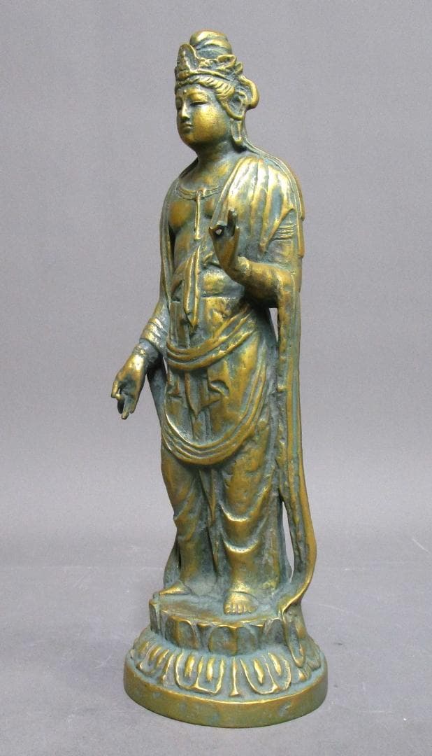 文化勲章 北村西望［聖観世音菩薩像］ブロンズ　桐共箱入り