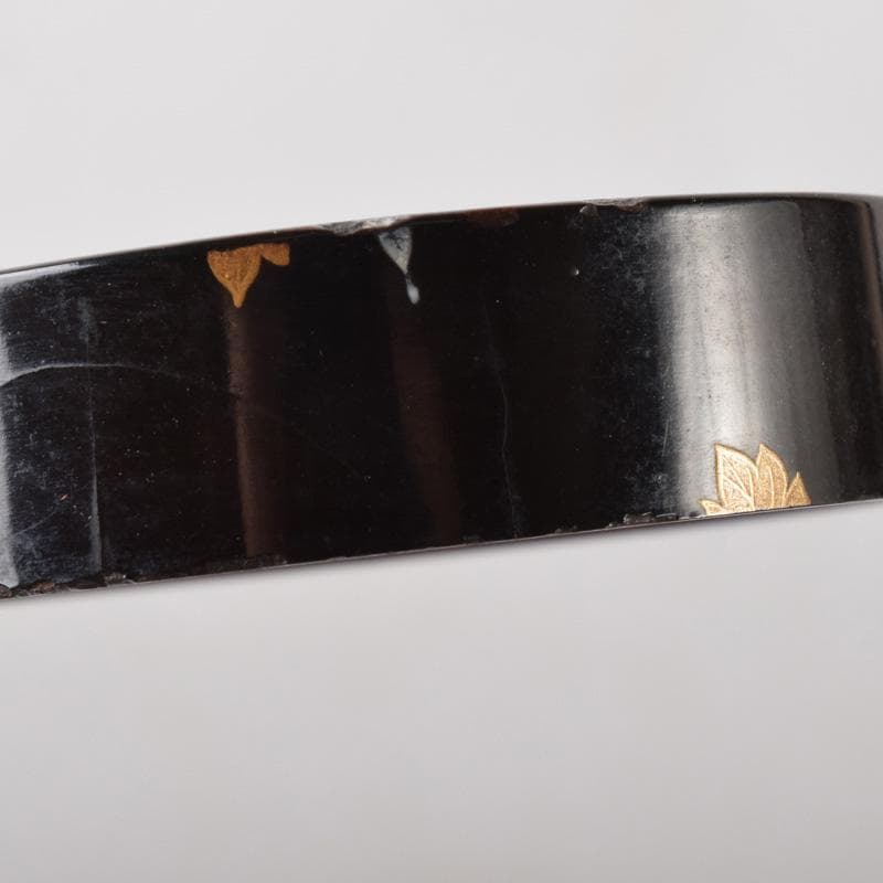 茶道具　漆塗　時代花草蒔絵　香合　時代箱付　V　8233