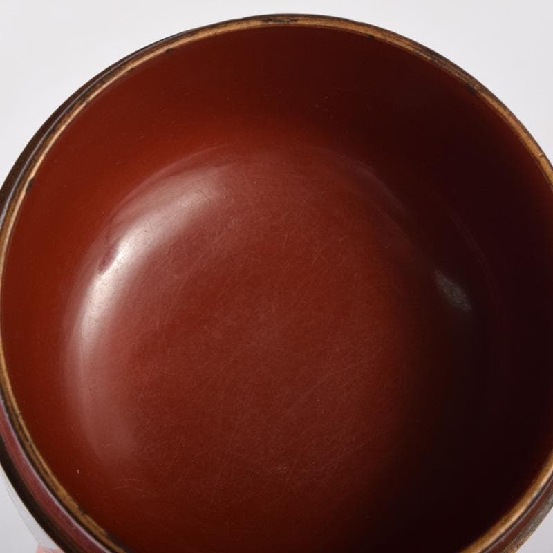 茶道具　漆塗　時代花草蒔絵　香合　時代箱付　V　8233