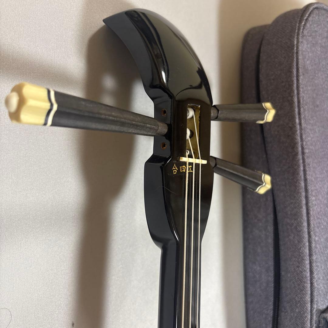 三線 本体 ヘビ柄 ケース付き