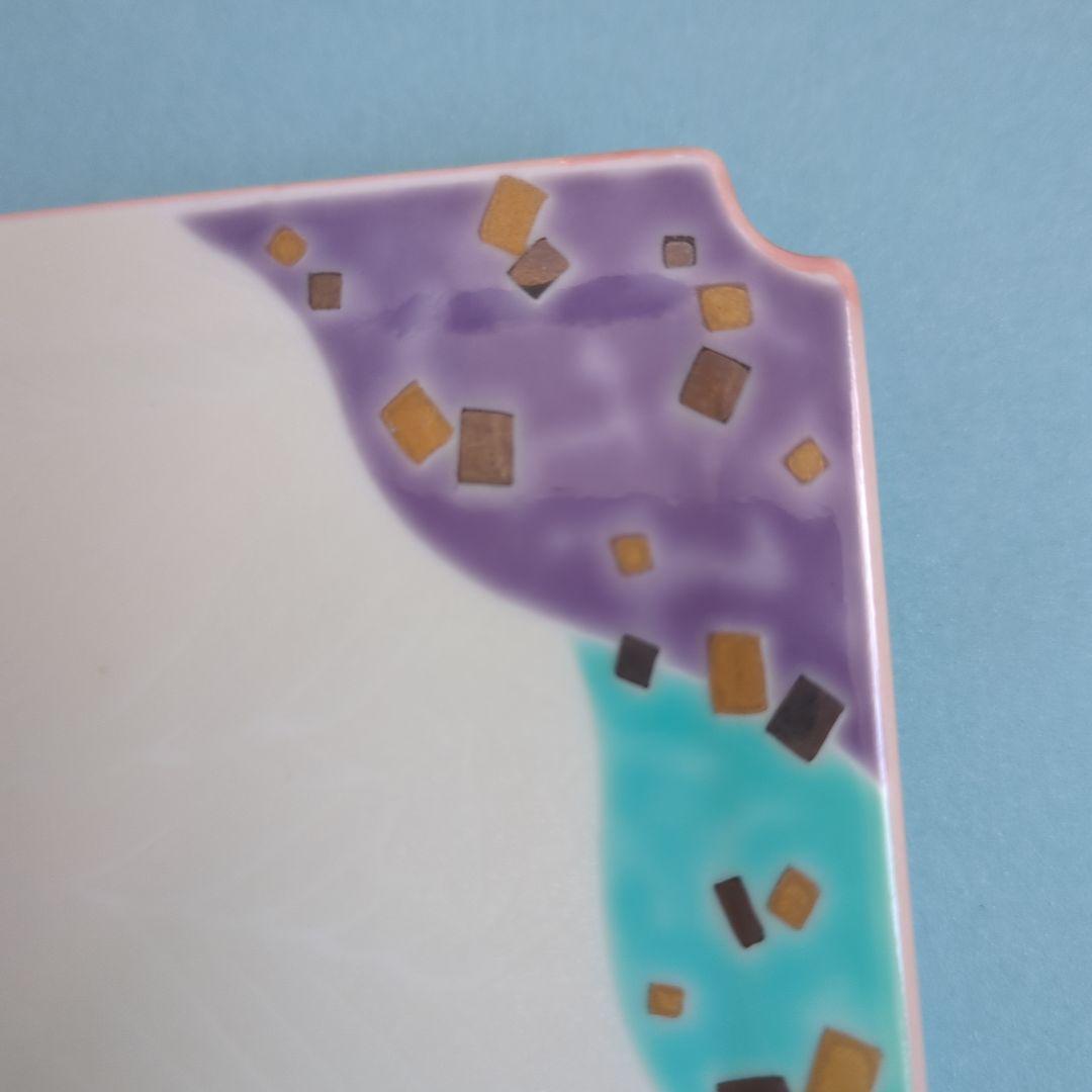 有田焼　華楽窯　青紫装飾の陶磁器皿6枚セット