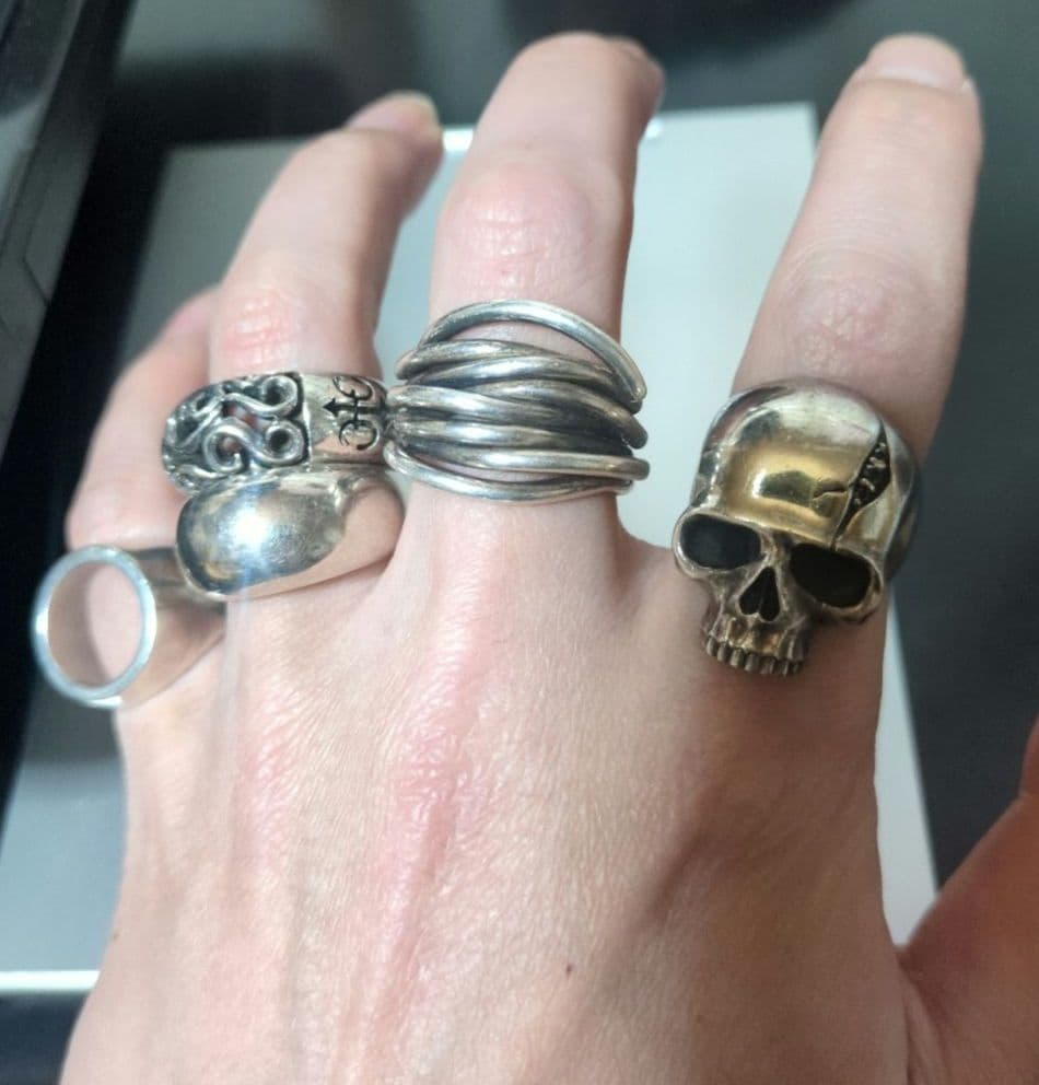 中古 Dr.MONROE シルバー925 19号 スカルリング