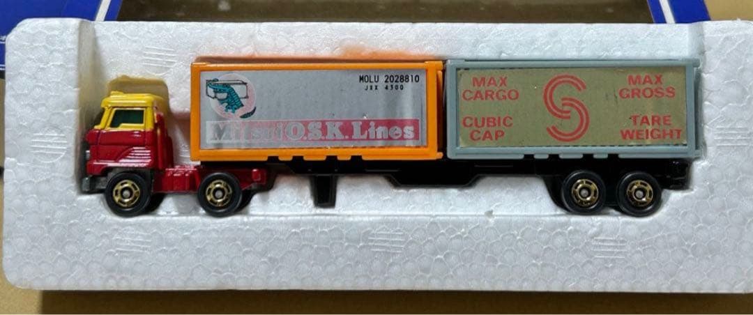 日本製 ロングトミカ L1 日野セミトレーラー 海上コンテナ運搬車