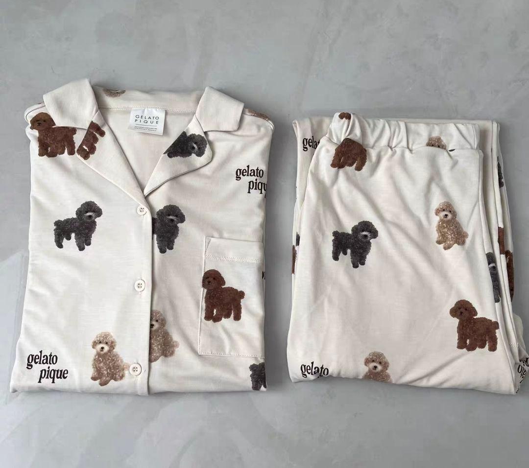ジェラートピケ　トイプードル　ルームウェア　上下セット　　15-3