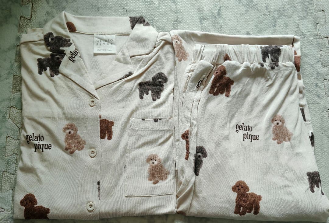 ジェラートピケ　トイプードル　ルームウェア　上下セット　　15-3