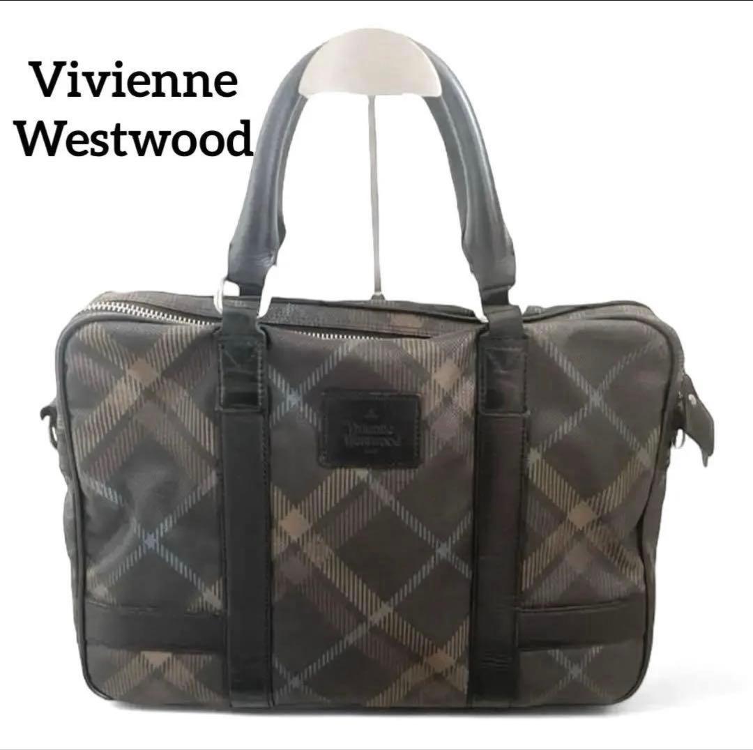 《極美品》ヴィヴィアンウエストウッド ブリーフケース 2way チェック PVC