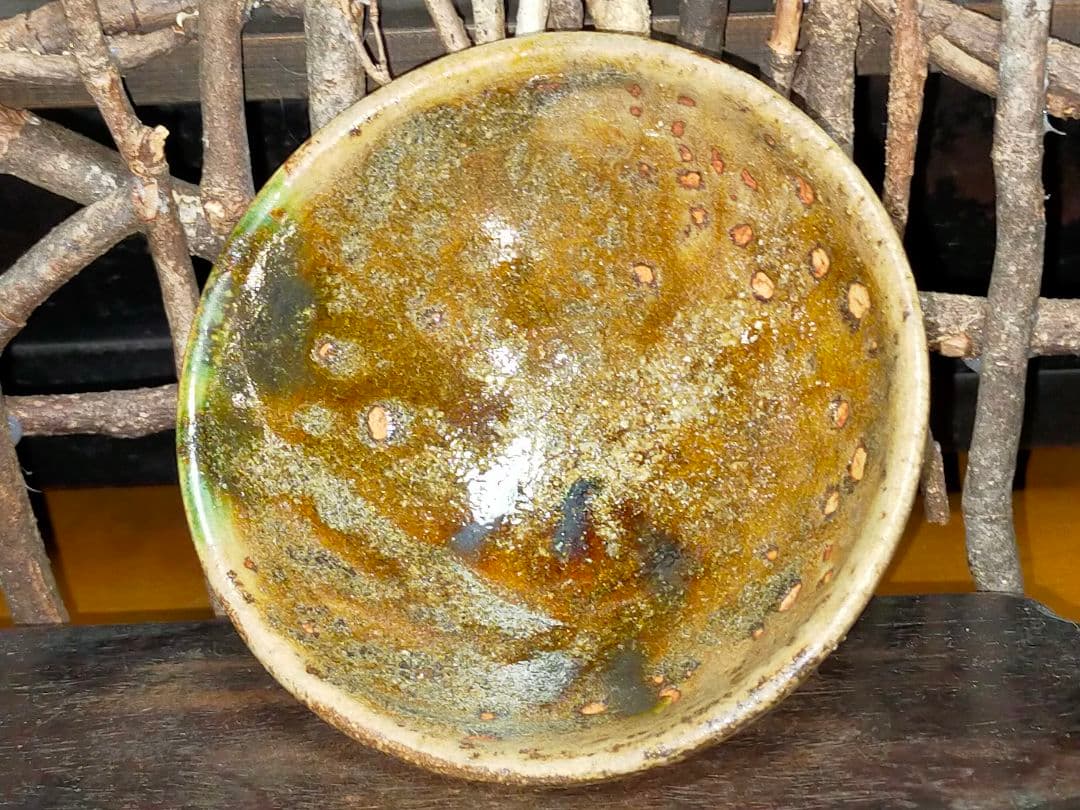 ♥美濃焼　小さな　黄瀬戸　茶碗　茶道具　骨董　古玩