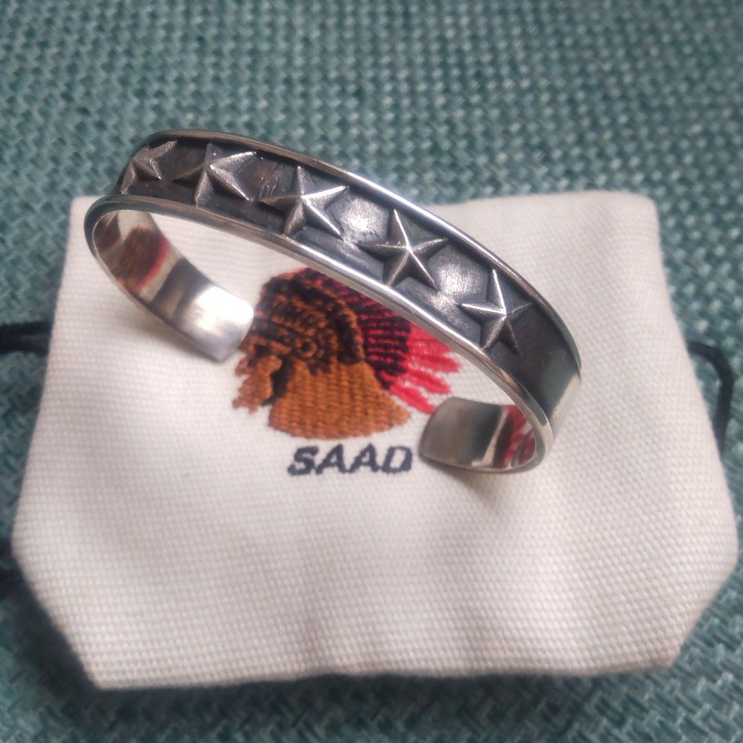 SAAD・スター燻し彫り925バングル・完売希少