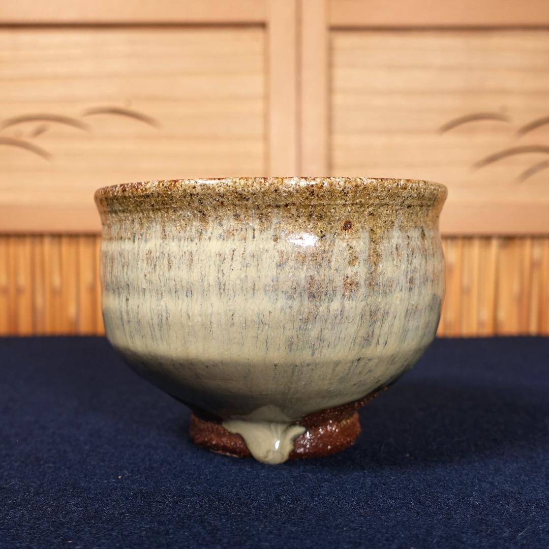 高鶴元 秀逸作 藁釉 茶碗 共箱 茶道具