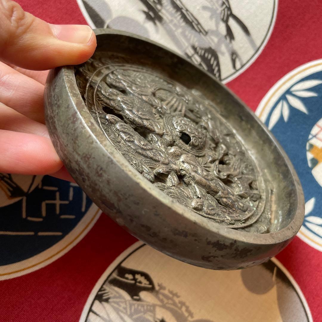 青銅鏡　鶴　亀　松