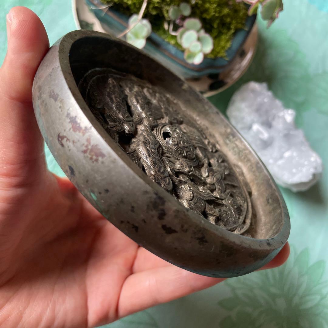 青銅鏡　鶴　亀　松