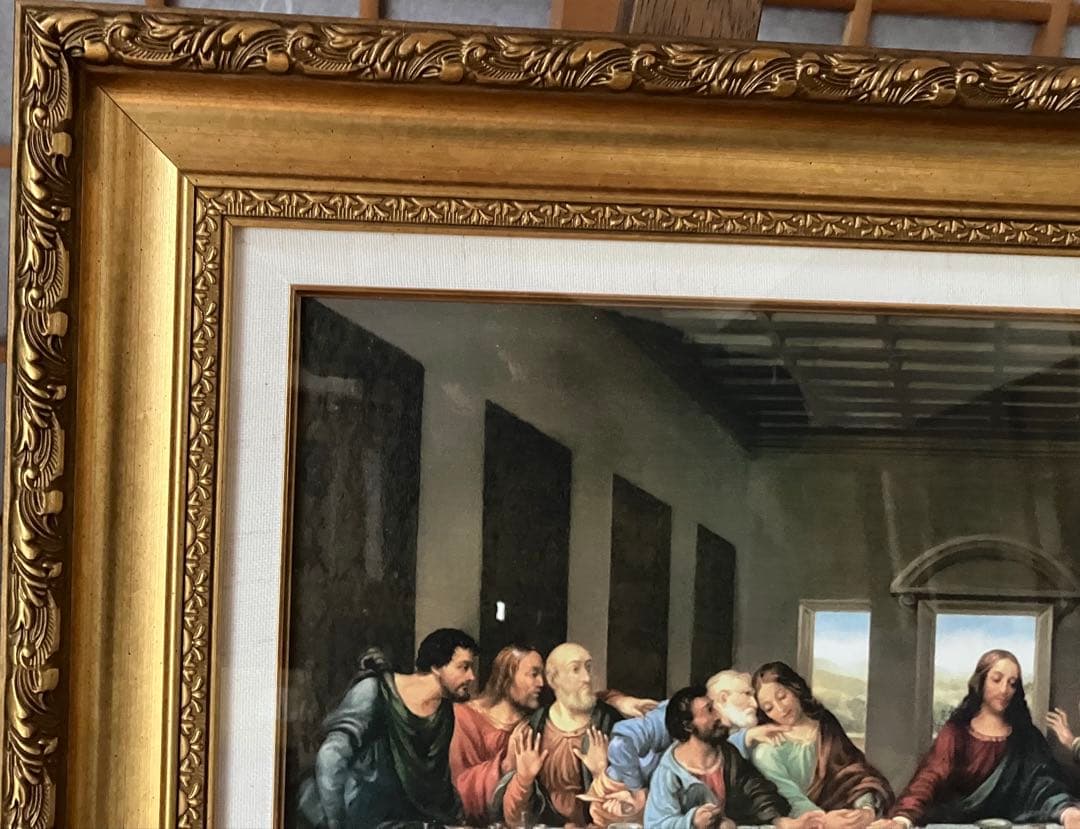 レオナルド ダヴィンチ　[最後の晩餐] 額縁付き複製画