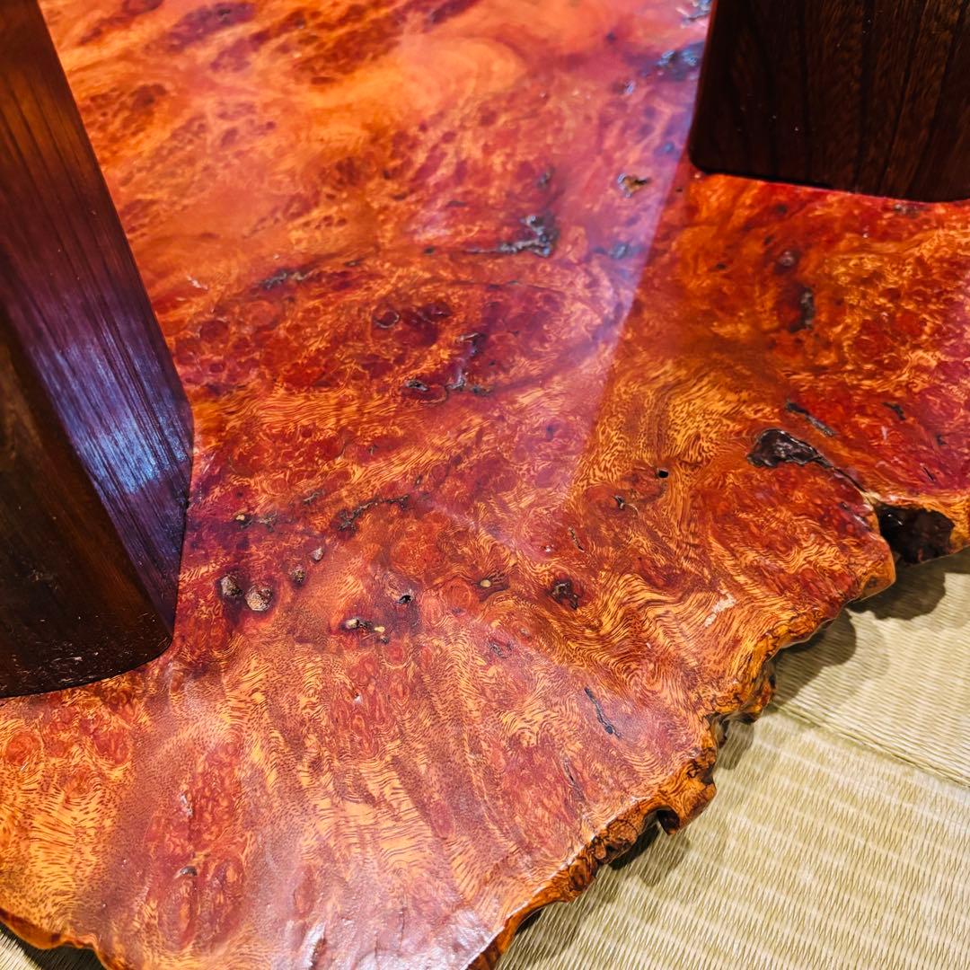 花梨 一枚板 天然木 花台 テーブル ローテーブル 瘤 座卓　飾り台
