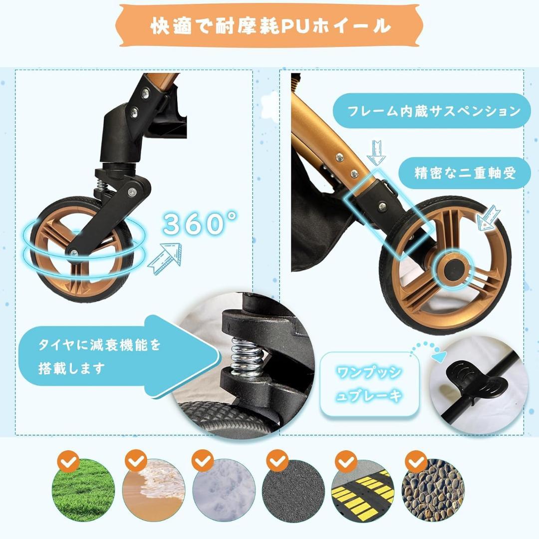 [Nyoniko(ニョニコ)]ペットカート 分離型 自立 折りたたみ 犬 バギー