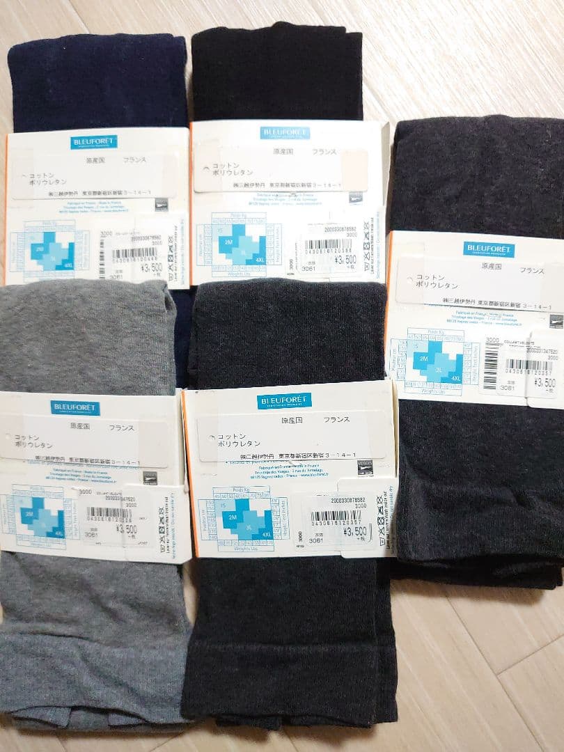 【BLEUFORET】ブルーフォレ コットンタイツ5足セット 新品・未使用