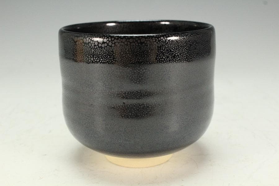 茶道具 油滴天目釉 筒 茶碗 共箱(K-A362)