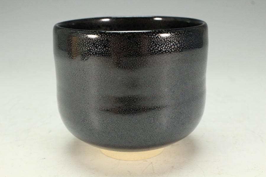 茶道具 油滴天目釉 筒 茶碗 共箱(K-A362)