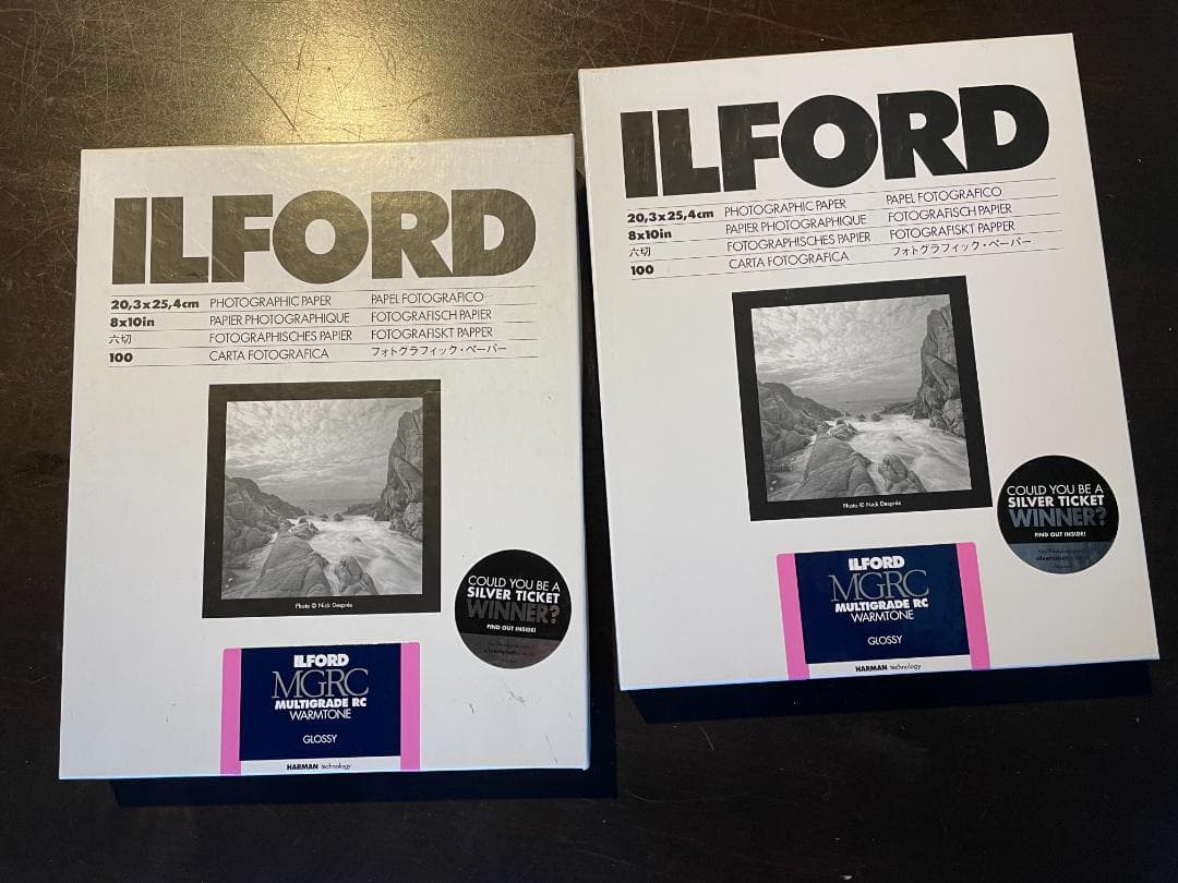 イルフォードWARMTONEのRC印画紙サイズ8X10/100枚入
