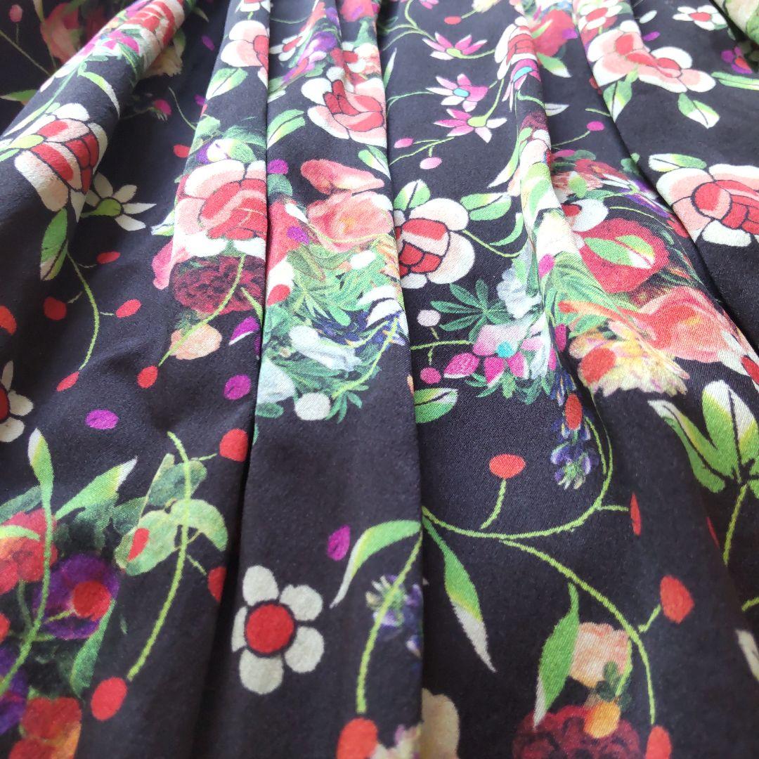 美品 コムデギャルソンコムデギャルソン AD2020 シルク花柄ギャザースカート