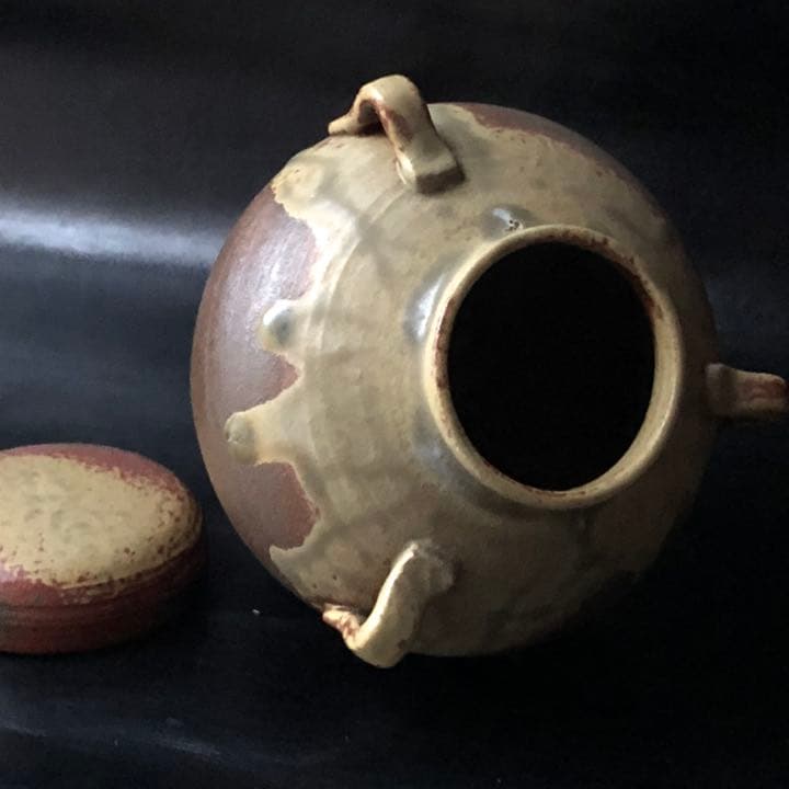 蔵から凄い雰囲気のあるフタ付きの壺が出てきた、茶道具、古美術品、壷、中国骨董