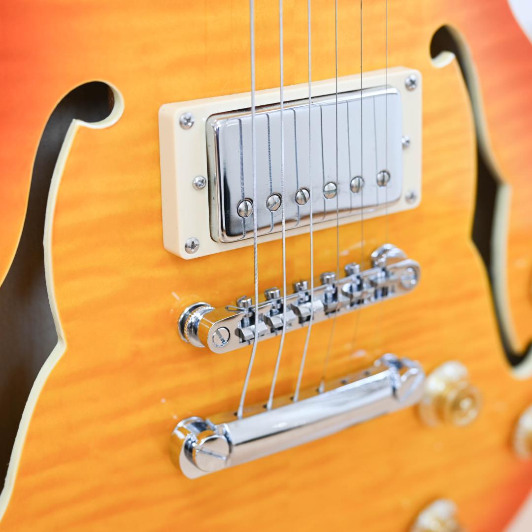 PLAYTECH レスポール型 Fフォール エレキギター サンバースト G006