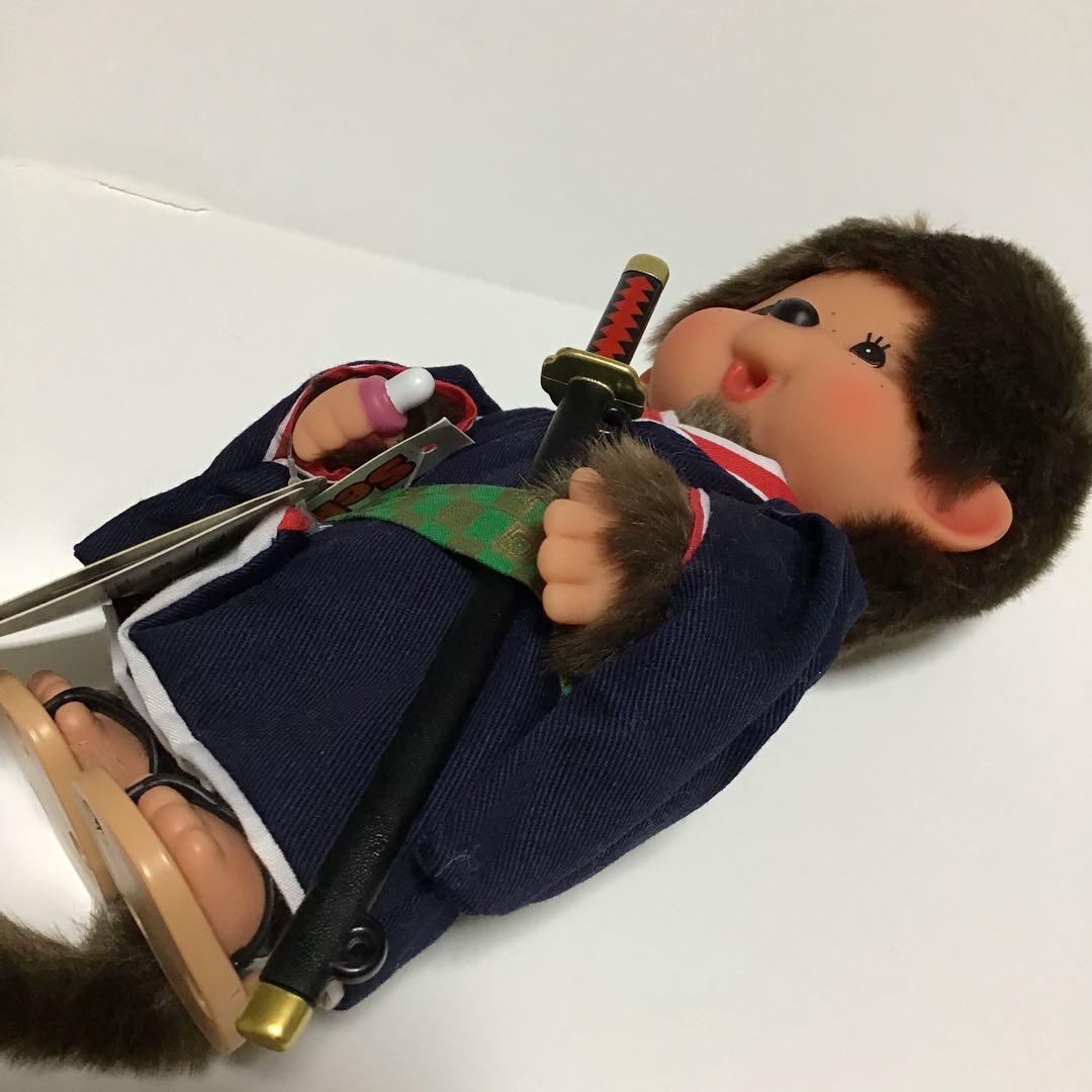 セキグチ　着物立ちモンチッチS「ピリカ＆剣豪」男の子凛々しい♪ぬいぐるみ　美品