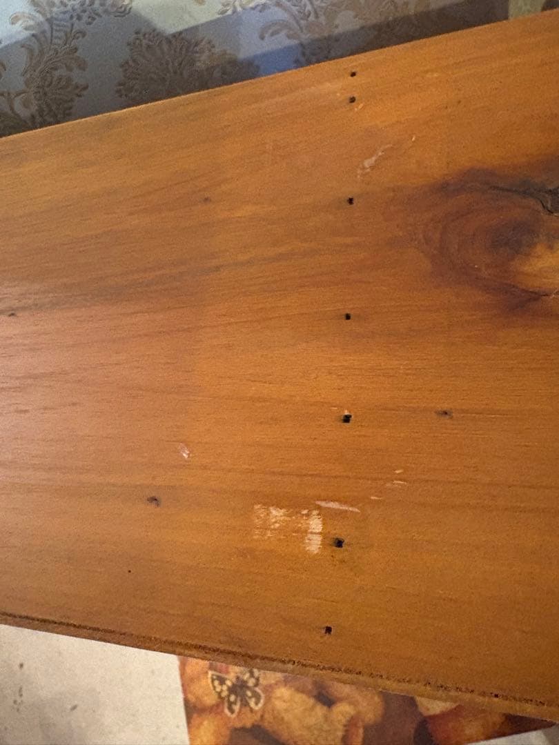 木製　アンティーク風ガラスフタ付きキャビネット