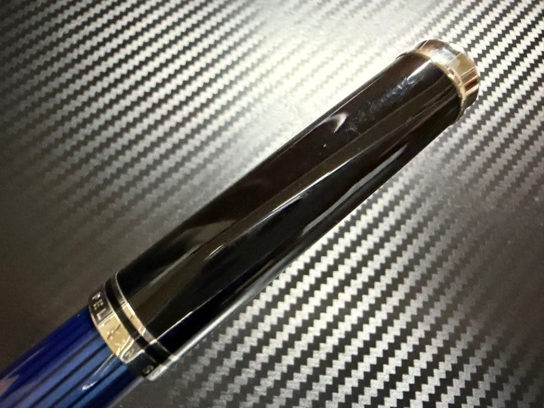 美品 ペリカン スーベレーン M405 青縞 シルバートリム F 細字 万年筆