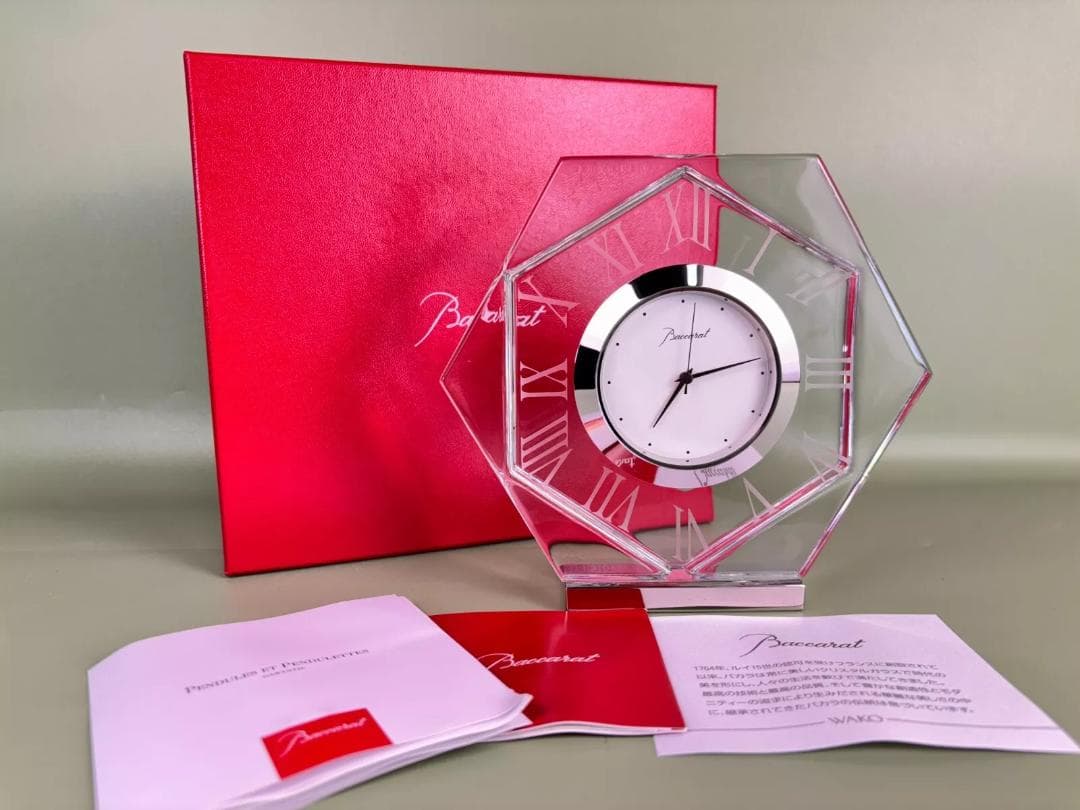バカラ アルクール アビス デスククロック クリアガラス 箱付き[正規品]JPN