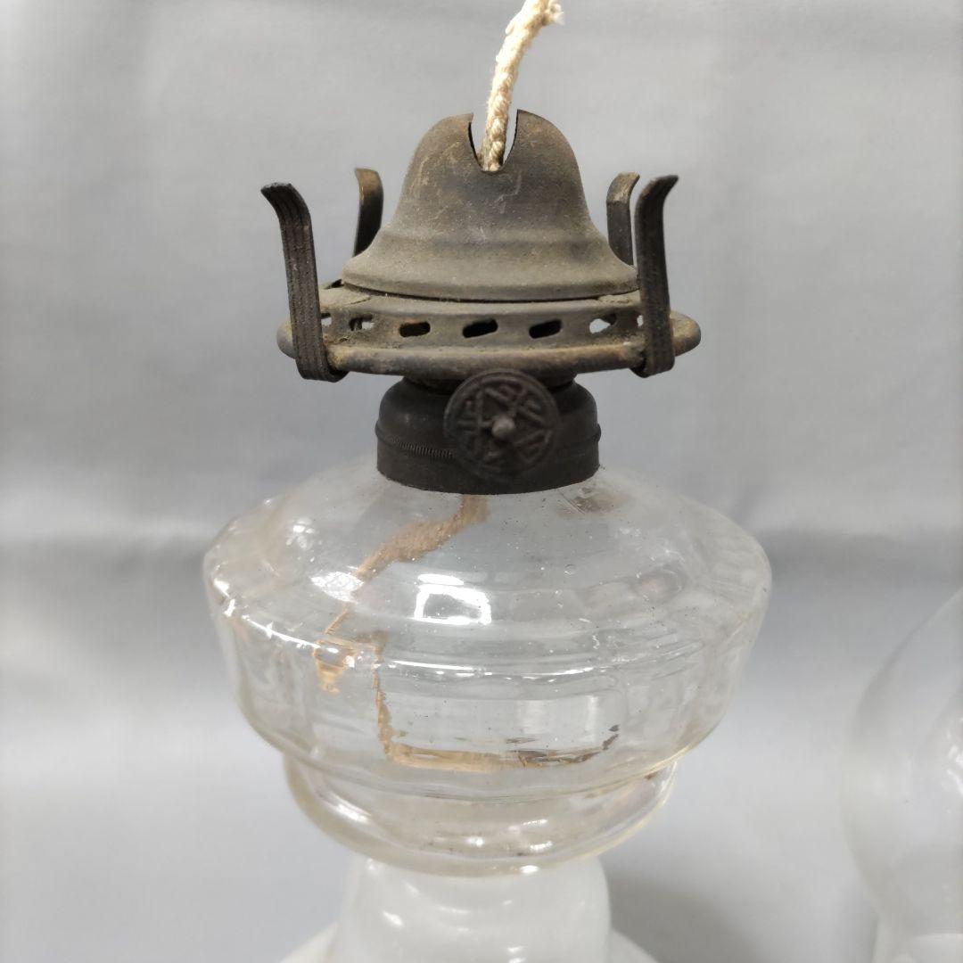 大正硝子　オイルランプ　乳白　　D606