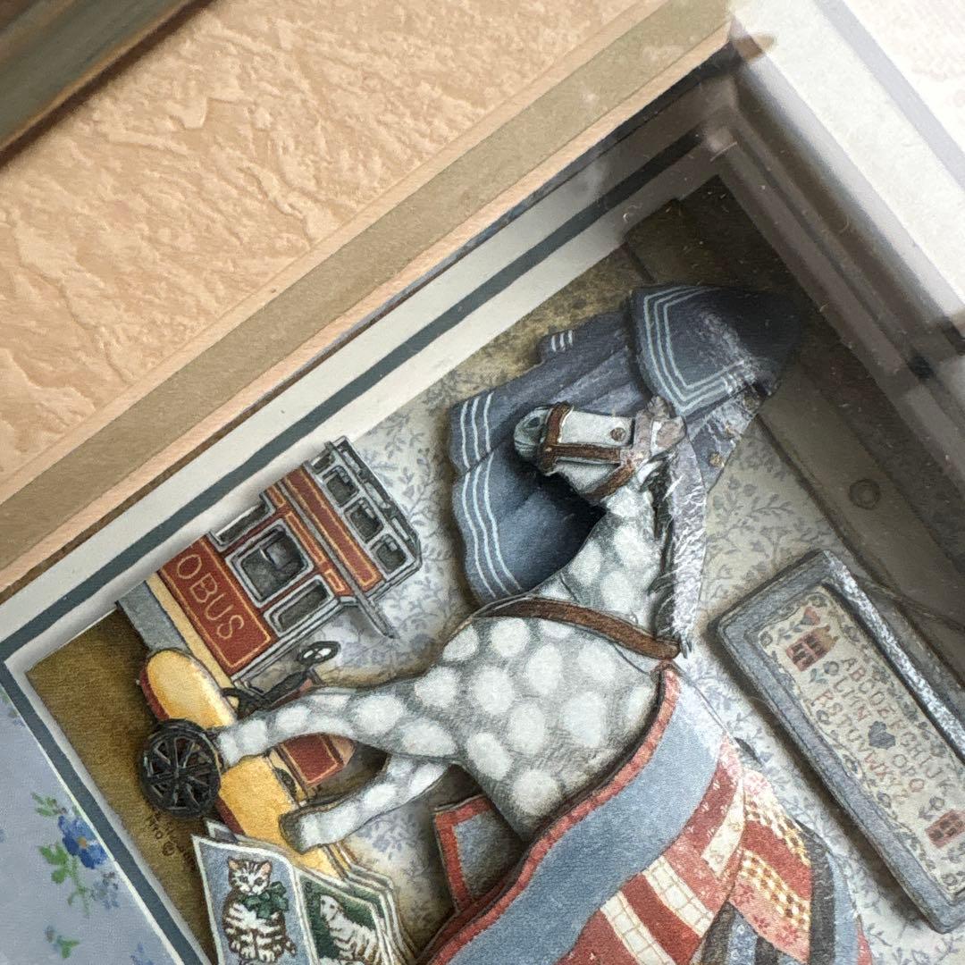 テディベア　デコパージュシャドーボックス額壁飾り