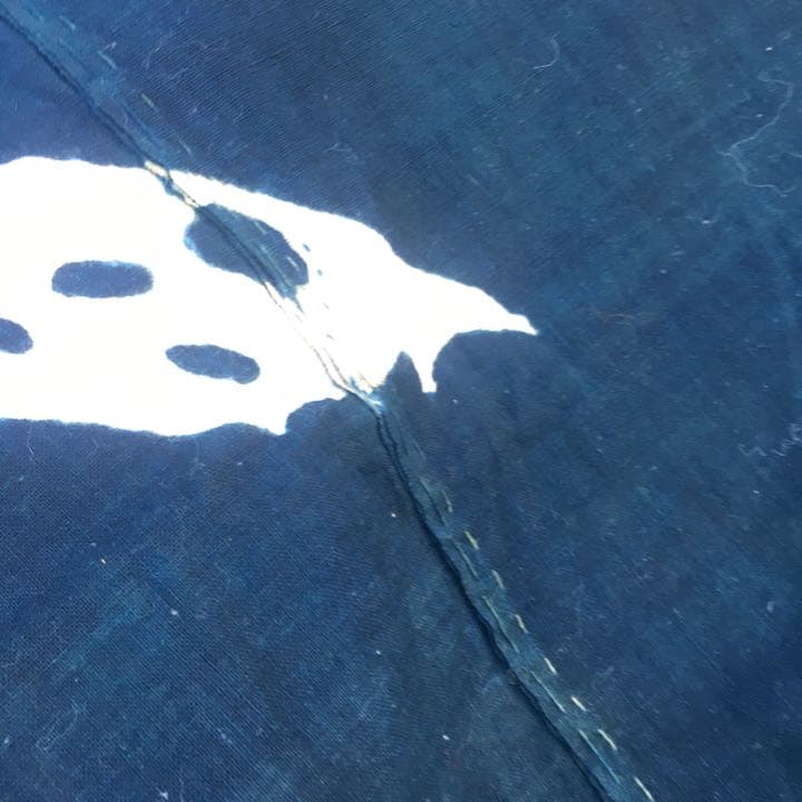 筒描き 藍染 風呂敷 4巾　布団　古布