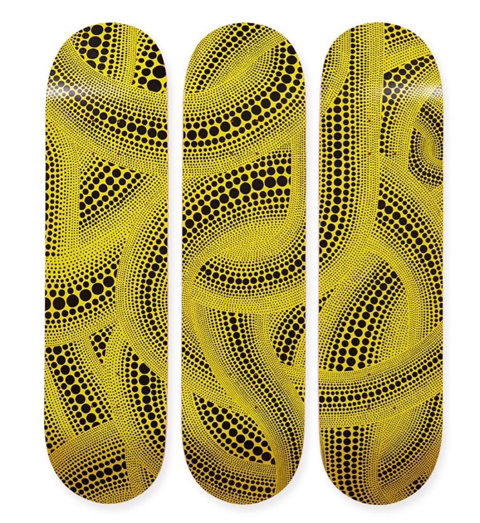 草間彌生 Yellow Trees Skateboard Triptych 3枚