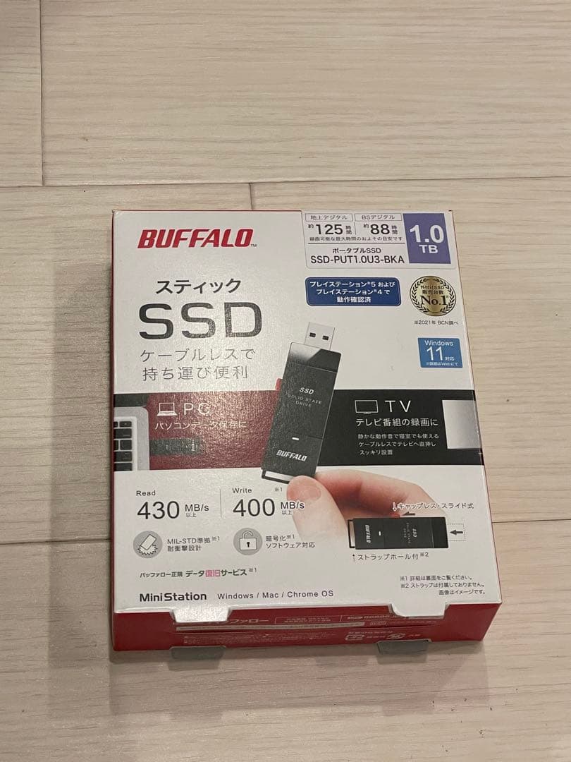BUFFALOバッファロー外付SSD1.0TB SSD-PUT1.0U3-BKA