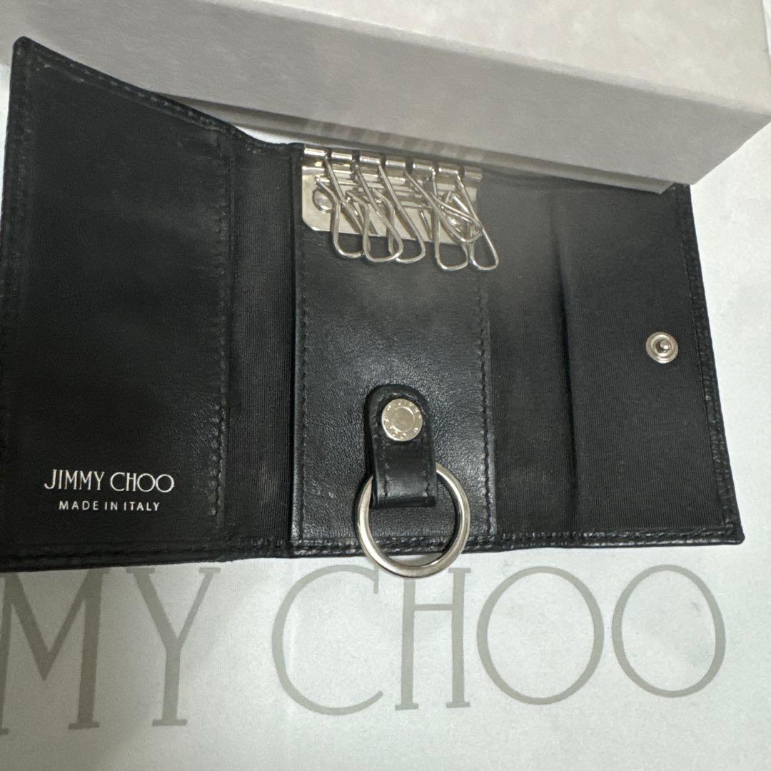 JIMMY CHOO ブラック レザー キーケース