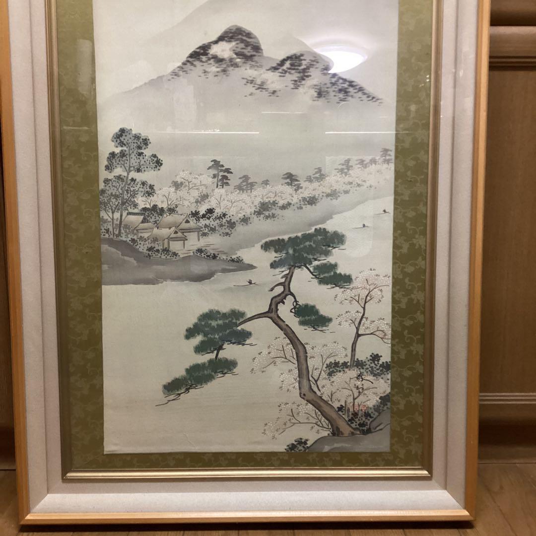 菱田春草　　単彩色画　　風景画　《　肉筆画　》　豪華額装　　模写